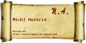 Michl Asztrid névjegykártya